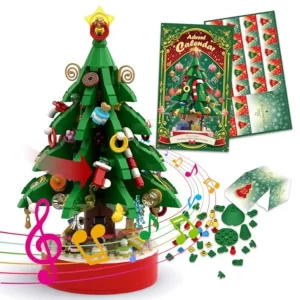 2025 Advent Calendar Building Blocks Christmas Tree with Music Countdown Calendar for Christmas Boys and Girls Christmas Gifts