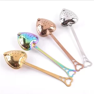Creative Stainless Steel Tea Strainer, Heart-Shaped Tea Infuser, Filter Spoon, Tea Tool, 20Pcs Lot