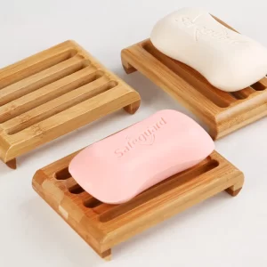Natural Bamboo Soap Dishes, Tray Holder, Bathroom Soap Rack, Plate Box Container, 50PCs per Lot