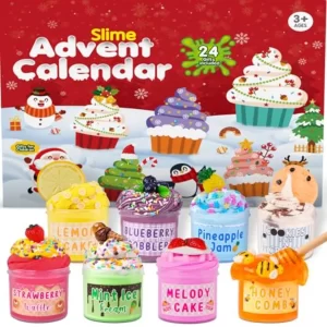 Advent Calendar 2025 Christmas Countdown Calendars 24 Days of Surprises with DIY Clay Slime Kit Fun and Creative Playtime for T