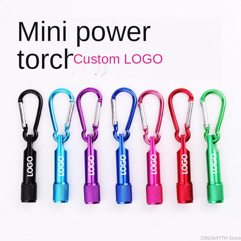 Customized LED Flashlight Key Ring, Mini Outdoor Torch, Logo Printing, Free Club, Promotional Gift, Party Gift, 100Pcs Lot - Image 2