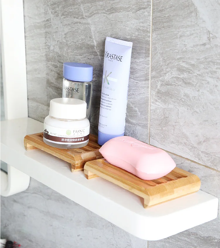 Natural Bamboo Soap Dishes, Tray Holder, Bathroom Soap Rack, Plate Box Container, 50PCs per Lot - Image 4