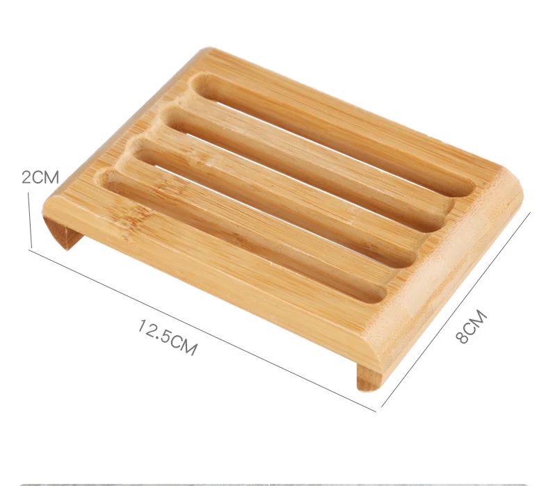 Natural Bamboo Soap Dishes, Tray Holder, Bathroom Soap Rack, Plate Box Container, 50PCs per Lot - Image 2
