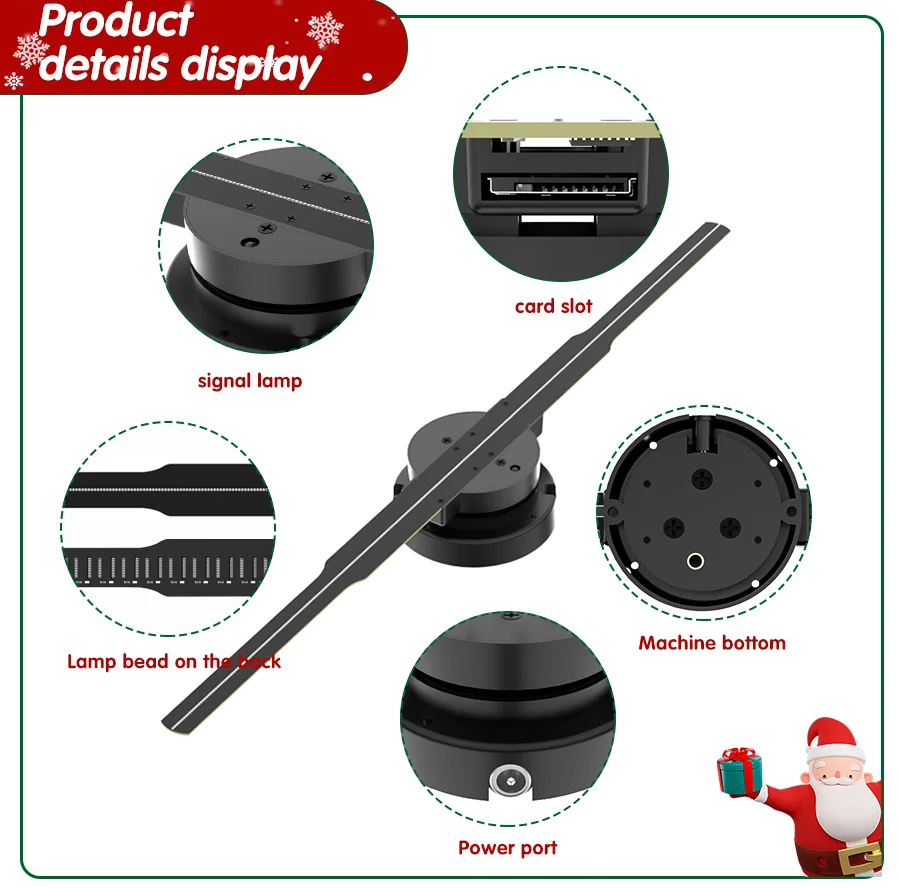 42CM Wifi 3D Hologram Projector Fan Remote Wifi Control 3d led projector Display Player Holographic Advertising Projector - Image 5